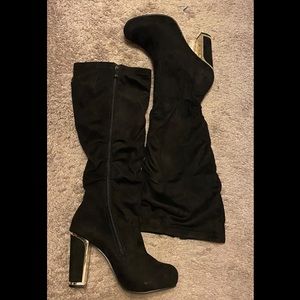 Black High Rise Heel